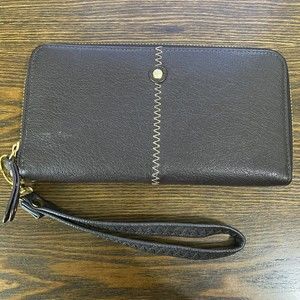 Sigrid Olsen Womens Leather Wrislet Wallet Brown